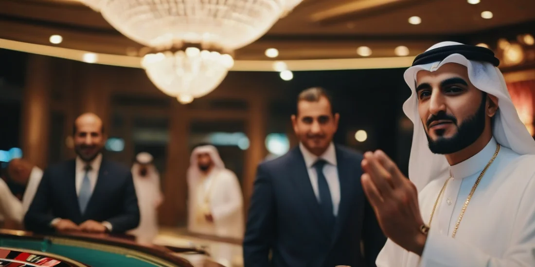 rich Arab sheikh playing roulette